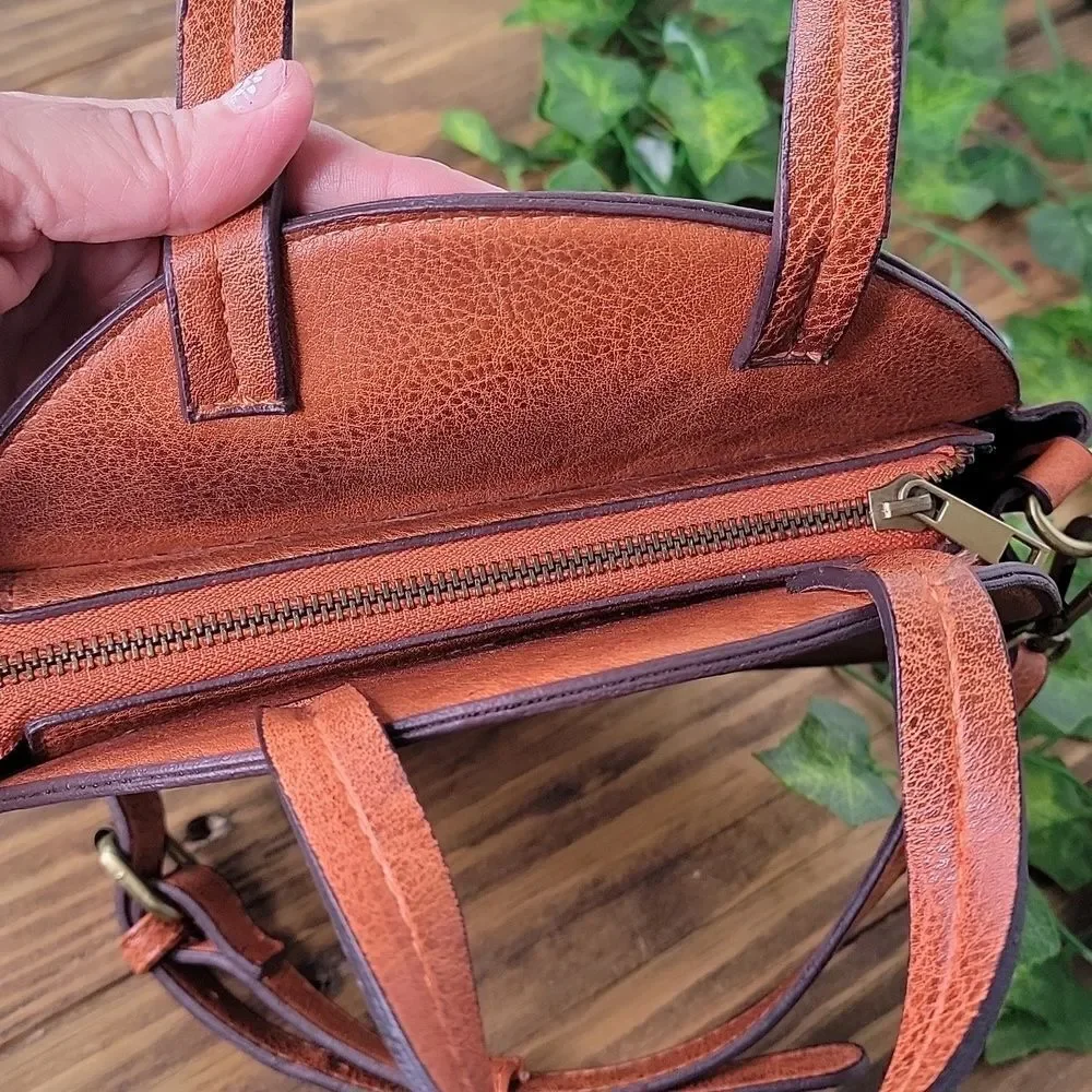 Street Level. Round Faux Leather Handbag. Like New